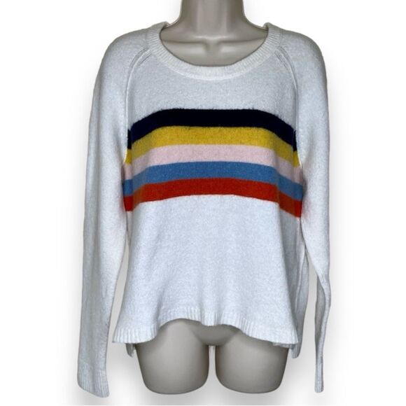 Madewell Sweaters - Madewell Placed Stripe Allister Pullover Sweater Wool Alpaca Cream Women Medium